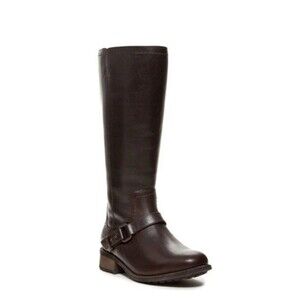 UGG Dahlen Stout Boots Women's Size 8 Tall Leather Insulated Brown Riding Boots